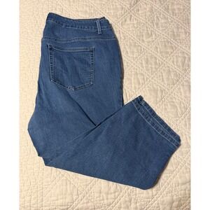 Charter Club Bristol Capri Jeans Womens 18W Medium Wash Blue Denim Cropped Pants